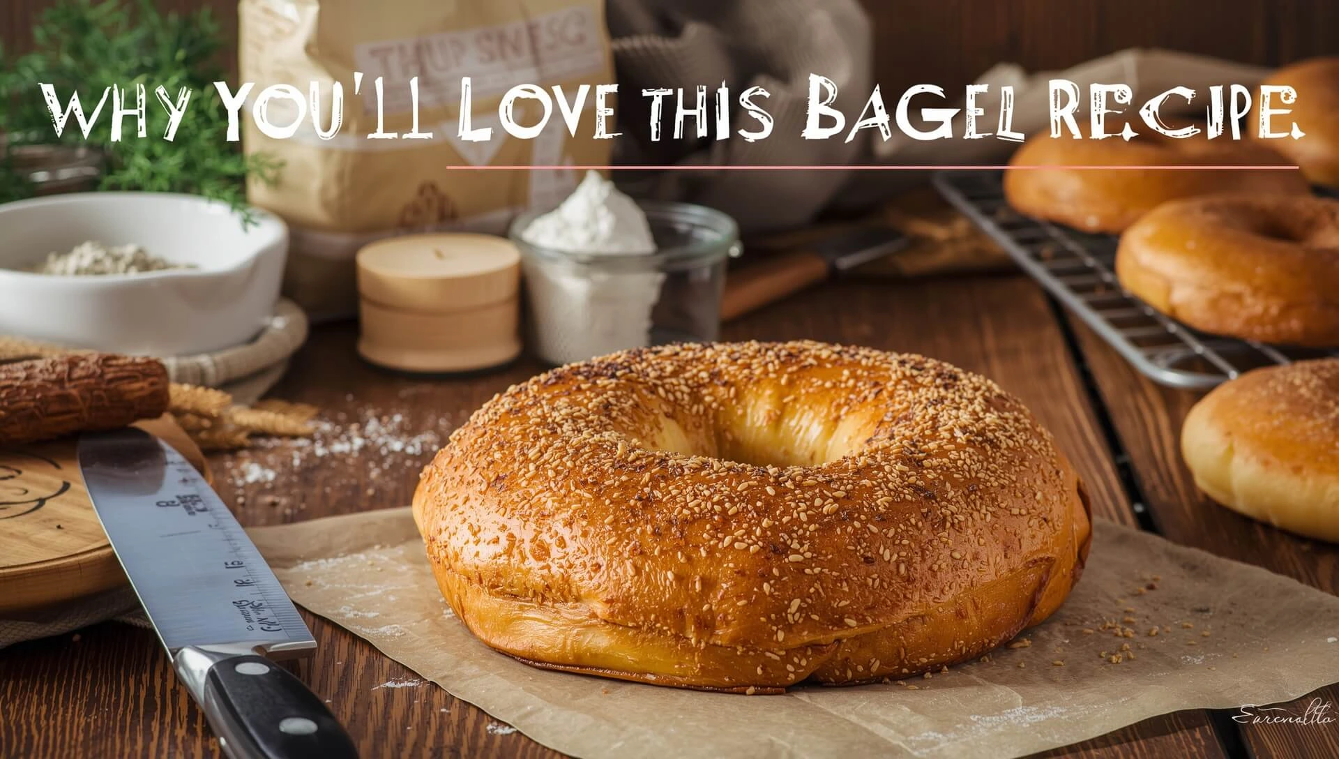 Authentic New York-style homemade bagels, chewy inside, crisp outside