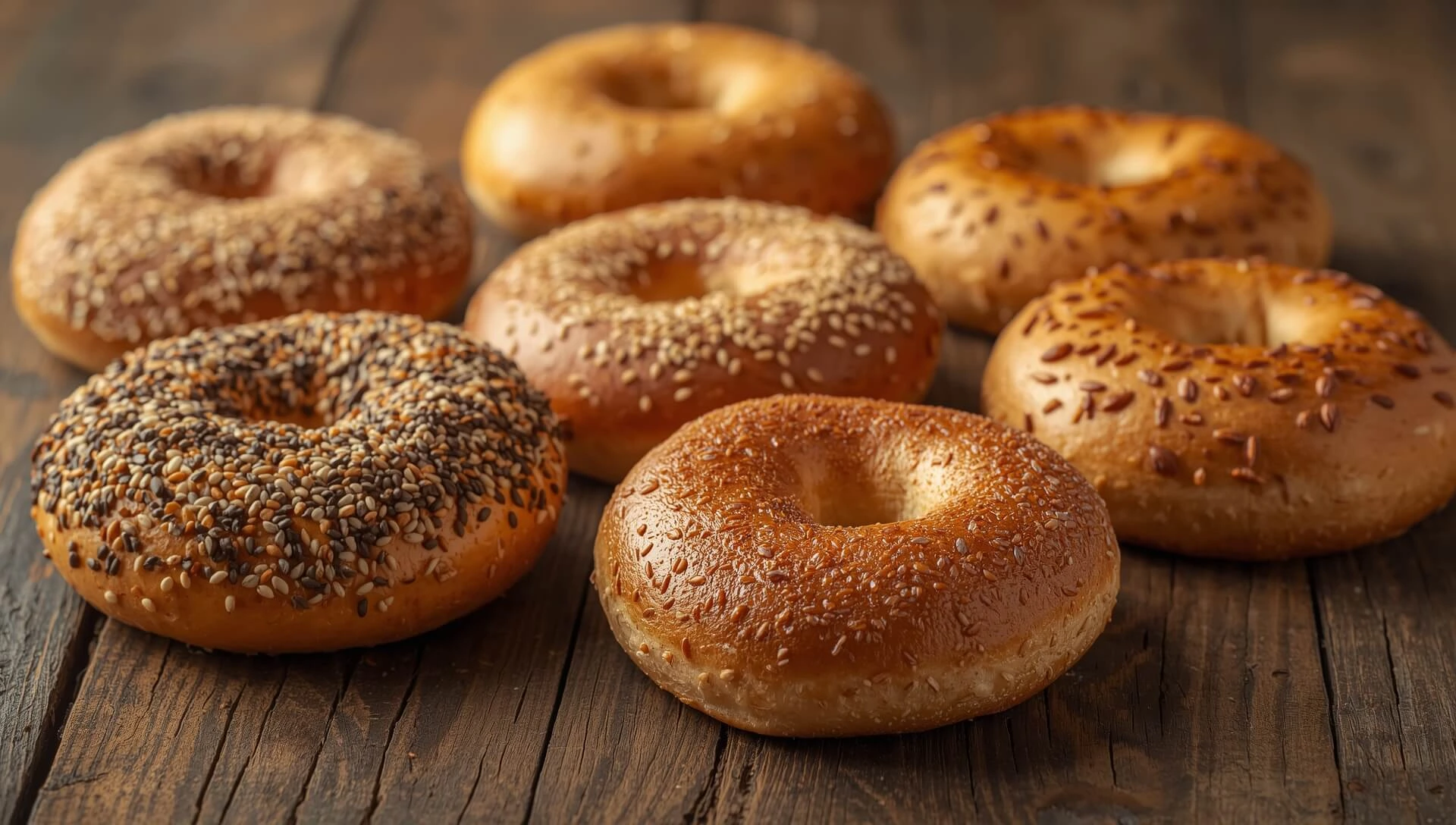 Varieties of homemade bagels