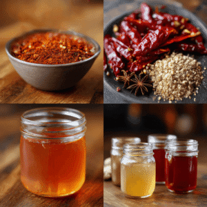 Hot honey served with biscuits