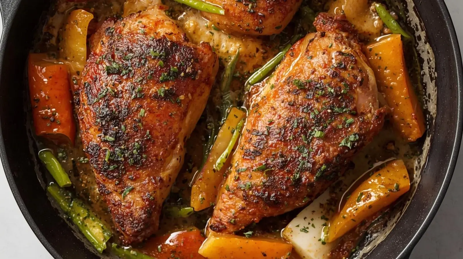 Garlic and rosemary seasoning on chicken leg quarters