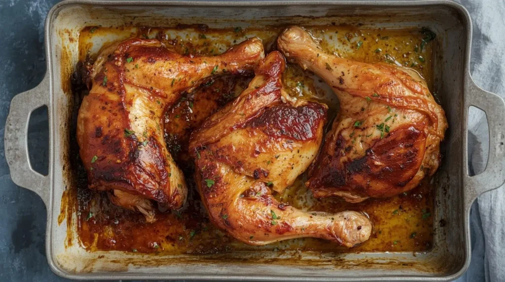 Baked chicken hindquarters recipes with crispy golden skin and juicy tender meat